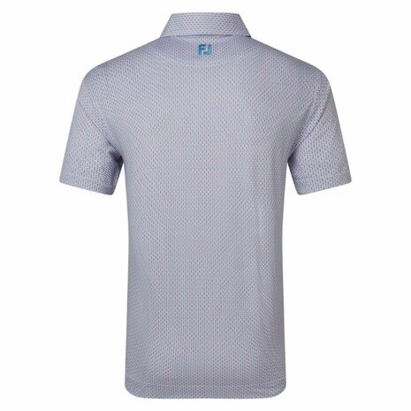 FootJoy Nautical Flag Print Lisle Heren Golfpolo Deep Blue