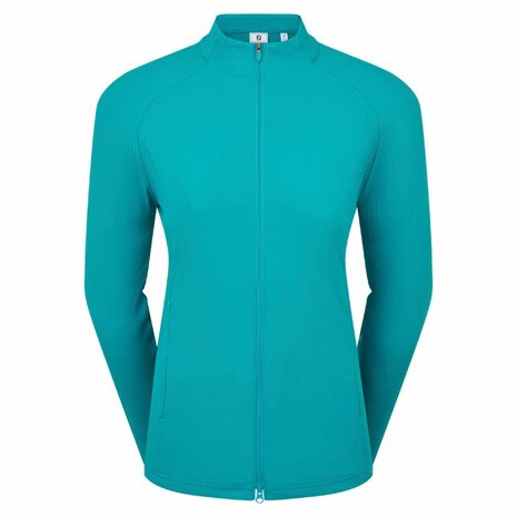 Footjoy Full Zipp Rib Midlayer Dames Turquiose