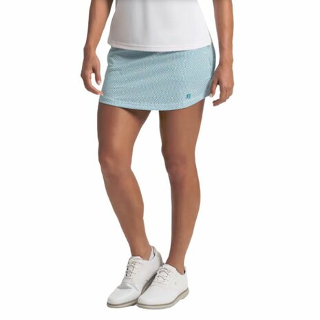 Footjoy Dames Geo Aerial Skort Wit Turquiose