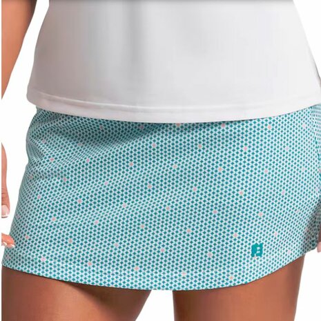 Footjoy Dames Geo Aerial Skort Wit Turquiose