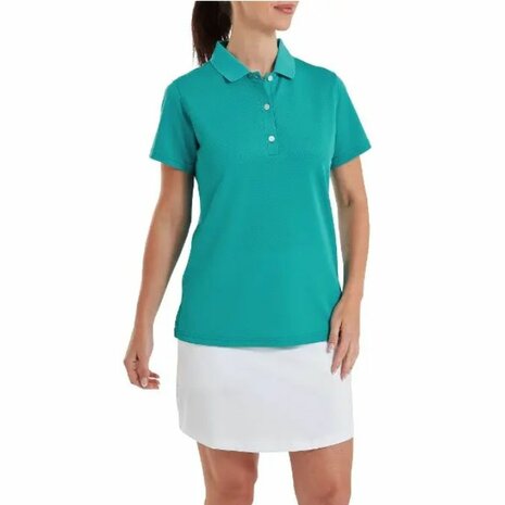 Footjoy Stretch Pique Dames Polo Shirt Turquoise Groen