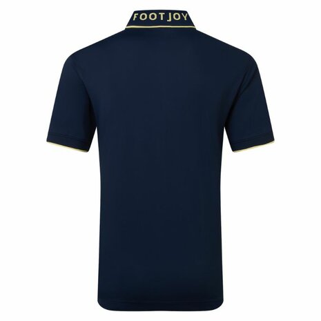 Footjoy Wordmark Pique Heren Poloshirt Navy Geel