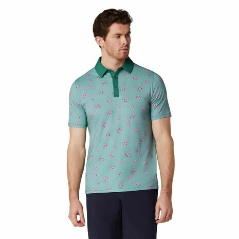 Callaway Azalea Gingham Print Golfpolo Galapagos Green