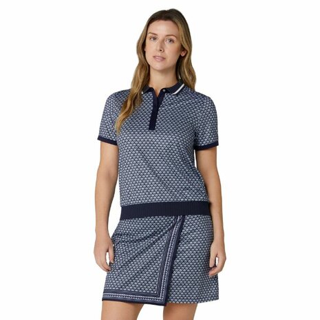 Callaway Premium  Scarf Geo Dames Golfpolo Navy