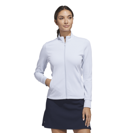 Adidas Dames W Textured Golfvest Lichtblauw