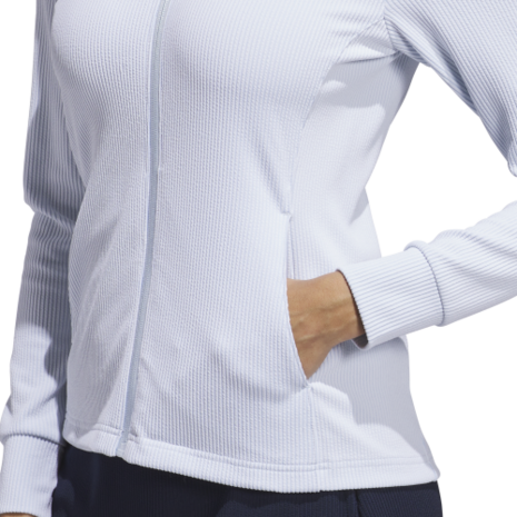Adidas Dames W Textured Golfvest Lichtblauw