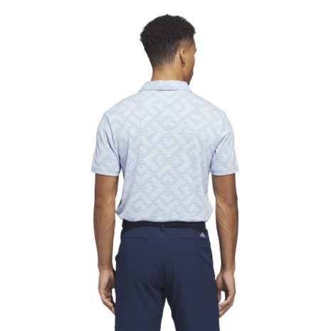 Adidas Ultimate CLSN Jacquard Heren Golfpolo Lichtblauw Blauw