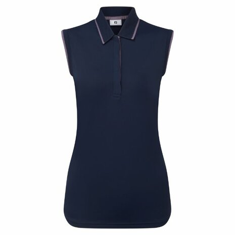 Footjoy Mouwloze Pique Polo Dames Navy