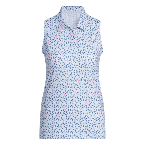 Adidas Ultimate365 Printed Climacool Dames Mouwloze Polo Lichtblauw