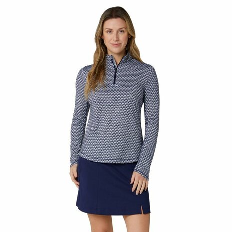 Callaway Premium  Scarf Geo Dames Midlayer Navy Wit