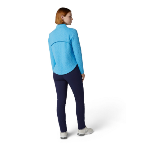 Callaway 1/2 Zip Quilted Knit Pullover Dames Licht Blauw