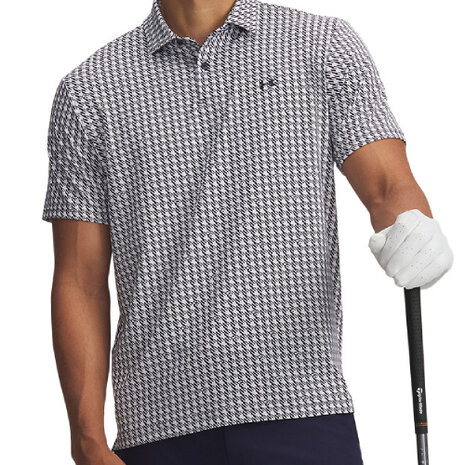 Under Armour T2G Polo Print Houndstooth Deuces White