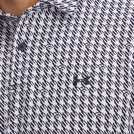 Under Armour T2G Polo Print Houndstooth Deuces White