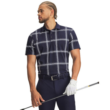 Under Armour ArmourDry Polo Fairway Plaid Navy