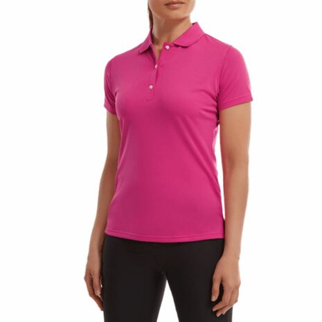 Footjoy Stretch Pique Solid Golfpolo Dames Fuchia