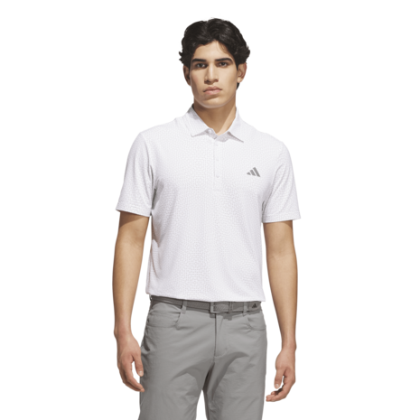 Adidas Ultimate365 Tour Deco Heren Golfpolo Wit Grijs