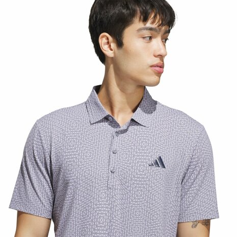 Adidas Ultimate365 Tour Deco Heren Golfpolo Slate Grijs