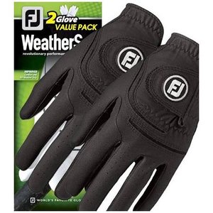 FJ Weathersof Golf handschoen heren 2 Pack Zwart