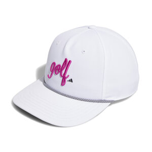 Golf Womens Cap Adidas 5 Panel Script White Pink