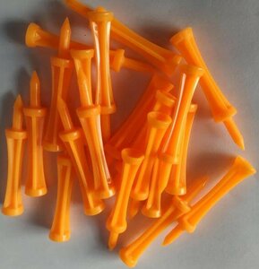 Pure4Golf Plastic Step Tees Orange 69mm
