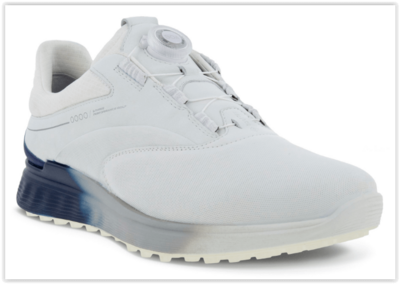 Golf Shoes Mens Ecco M Golf S-Three BOA White Blue