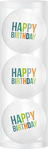 Golfbälle Geschenkset Happy Birthday Farbig
