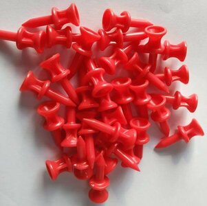 Pure4Golf Plastic Step Tees Red 31mm