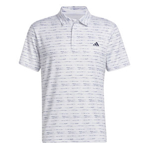 Herren-Golfpolo Adidas Strip Zip Weiß Marineblau