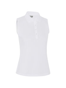 Mouwloos Dames Callaway Polo Shirt Knit Bright White