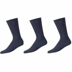Footjoy ComfortSof Crew 3 pairs of men's golf socks long Navy