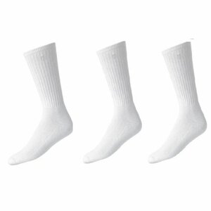 Footjoy ComfortSof Crew 3 Paar Golf Männer Socken lange Weiss