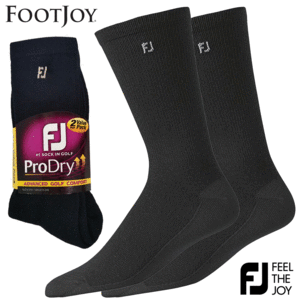 Footjoy ProDry Crew Zwart Duo Pack Sokken Zwart