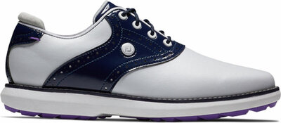 Golf Shoes Womens Footjoy Traditions White Navy Spikeless
