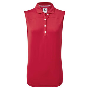Footjoy Mesh Back Lisle Mouwloze Polo Red