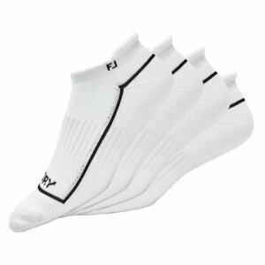 Footjoy ProDry Roll Tab Women's Golf Socks White 36.5-40.5 2-pair