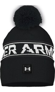 Under Armour Halftime Pom Beanie- Schwarz Weiss