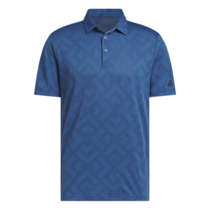Adidas Ultimate CLSN Jacquard Heren Golfpolo Blauw Zwart