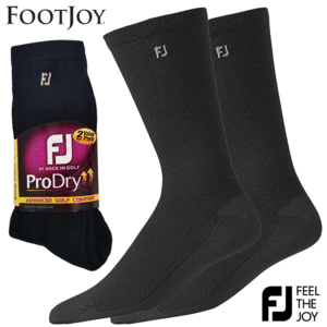 Footjoy ProDry Crew Zwart Duo Pack Sokken Zwart 39-46