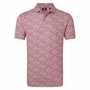 FootJoy Madow Lisle Print Men's Polo Red