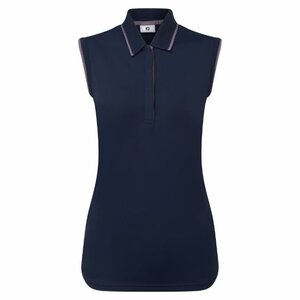 Footjoy Mouwloze Pique Polo Dames Navy