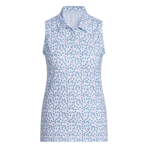 Adidas Ultimate365 bedrucktes Climacool Damen-Poloshirt, ärmellos, hellblau