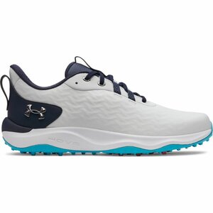 Chaussures de golf Under Armour Drive Pro Clone SL blanches et marine pour hommes