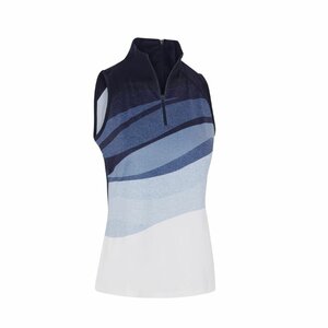 Polo de golf Callaway sans manches pour femme - Caban à imprimé ondulé dégradé