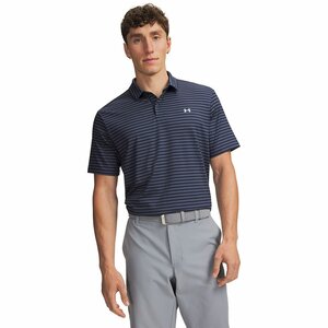 Under Armour T2G Printed Polo Midnight Navy Wit Heren