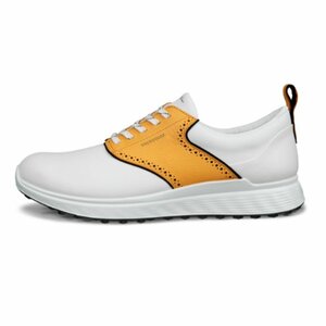 Chaussures de golf Ecco M Golf S-Casual pour homme, blanc, jaune et noir